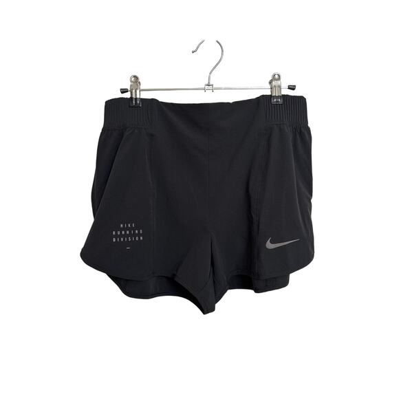 Nike Tempo Luxe Shorts Womens Medium Black Crimson Running Dri-FIT Run Division - Picture 1 of 7
